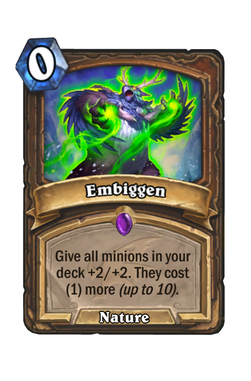 Embiggen Hearthstone kártya