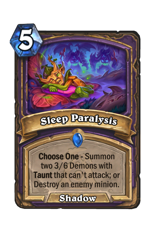 Sleep Paralysis Hearthstone kártya