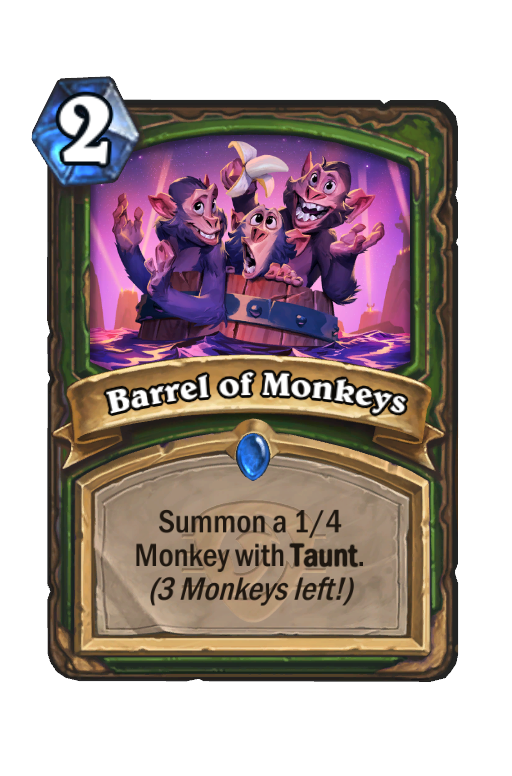 Barrel of Monkeys Hearthstone kártya