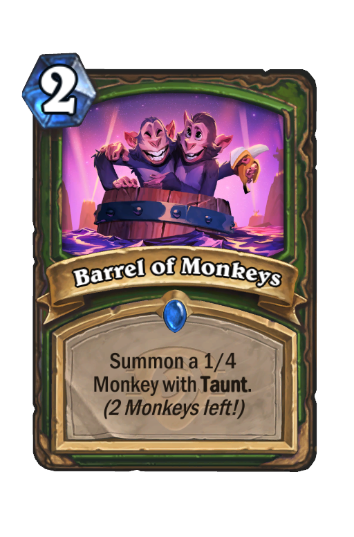 Barrel of Monkeys Hearthstone kártya