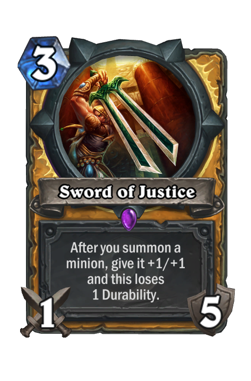 Sword of Justice Hearthstone kártya