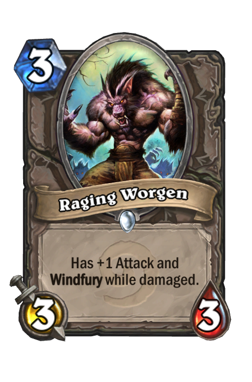 Raging Worgen Hearthstone kártya