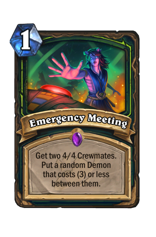 Emergency Meeting Hearthstone kártya