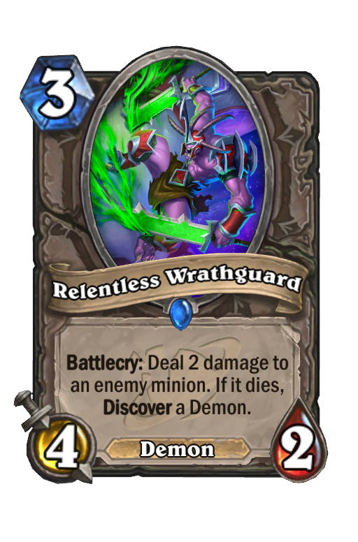 Relentless Wrathguard Hearthstone kártya