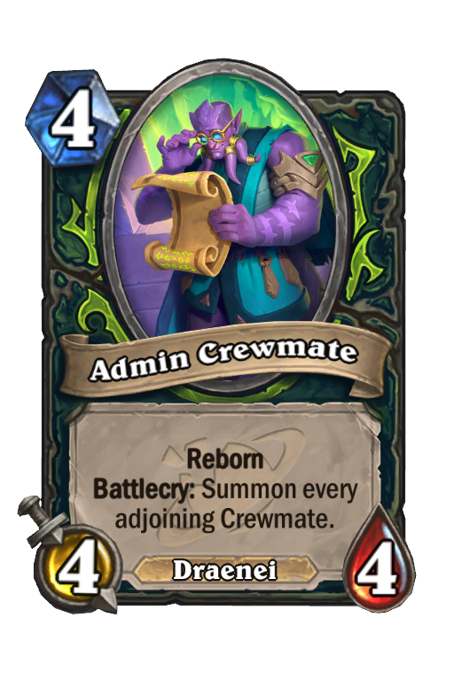 Admin Crewmate Hearthstone kártya