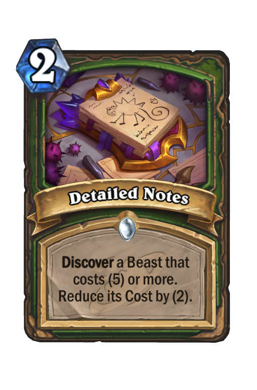 Detailed Notes Hearthstone kártya