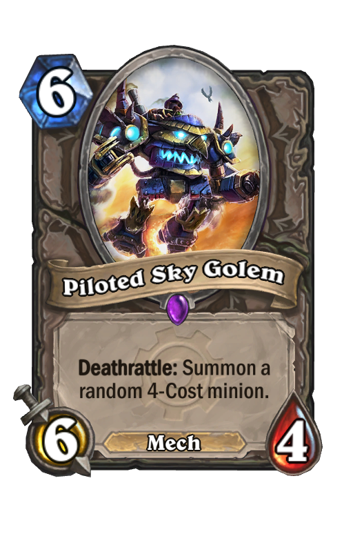 Piloted Sky Golem Hearthstone kártya