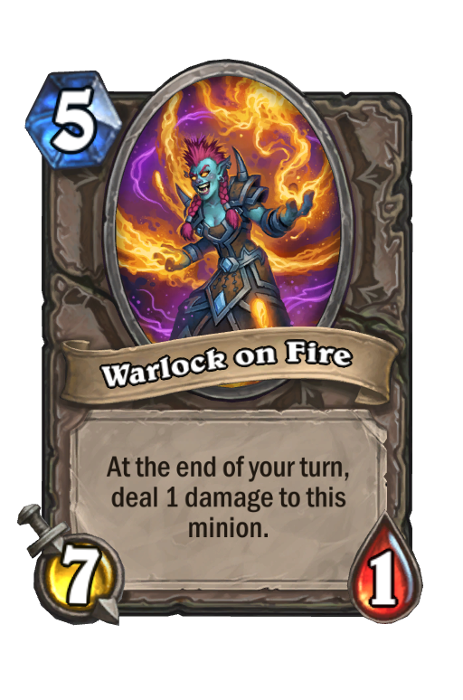 Warlock on Fire Hearthstone kártya