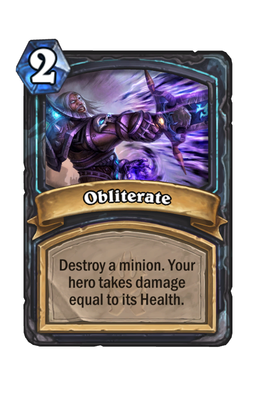 Obliterate Hearthstone kártya