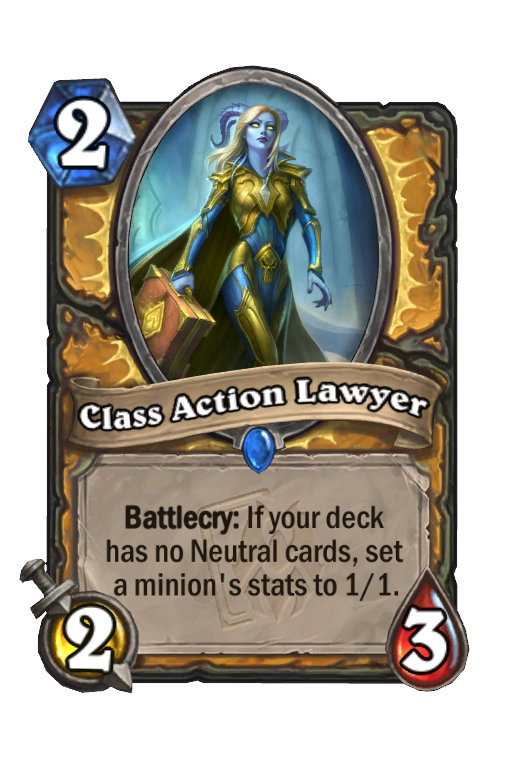 Class Action Lawyer Hearthstone kártya