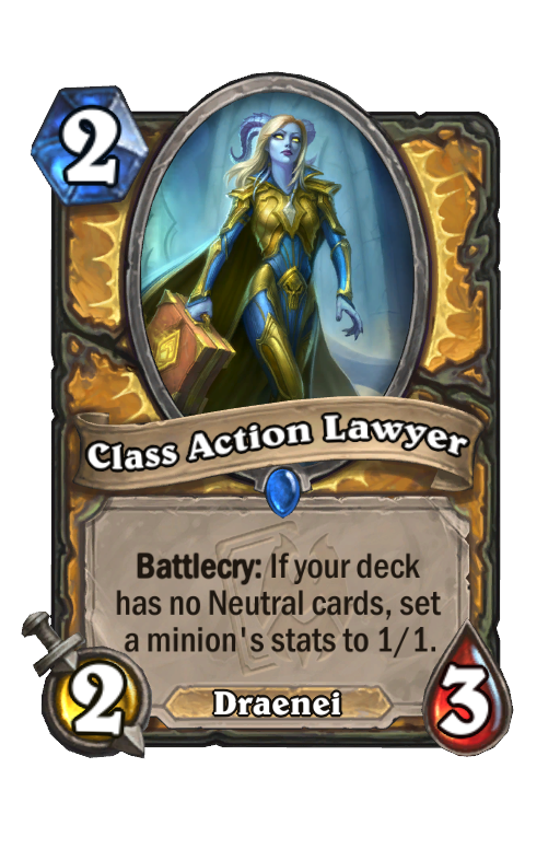 Class Action Lawyer Hearthstone kártya