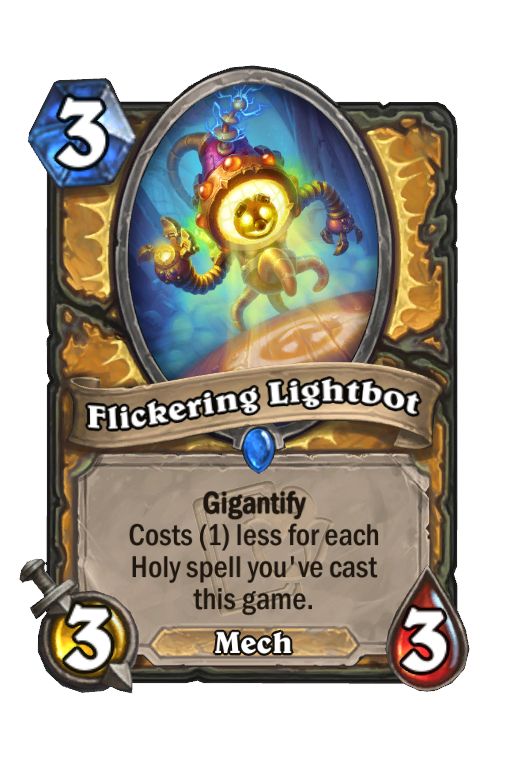 Flickering Lightbot Hearthstone kártya