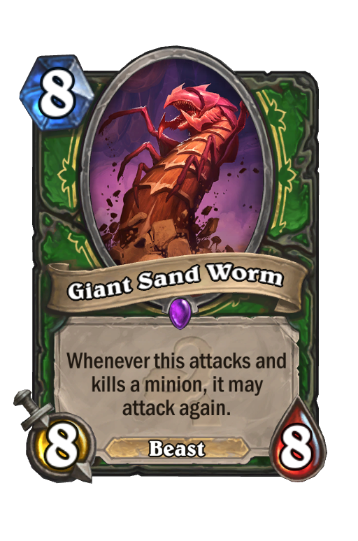 Giant Sand Worm Hearthstone kártya