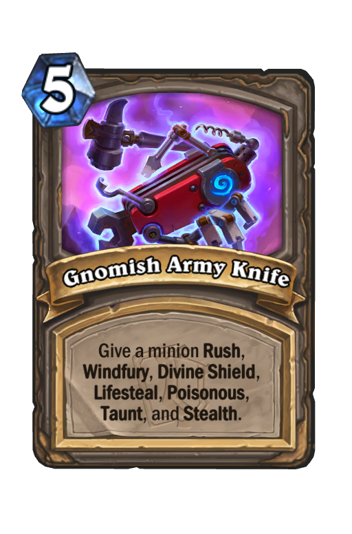 Gnomish Army Knife Hearthstone kártya
