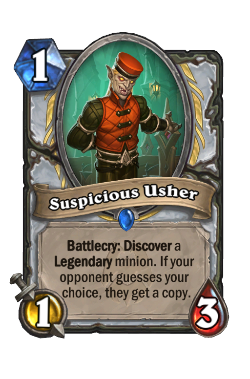 Suspicious Usher Hearthstone kártya