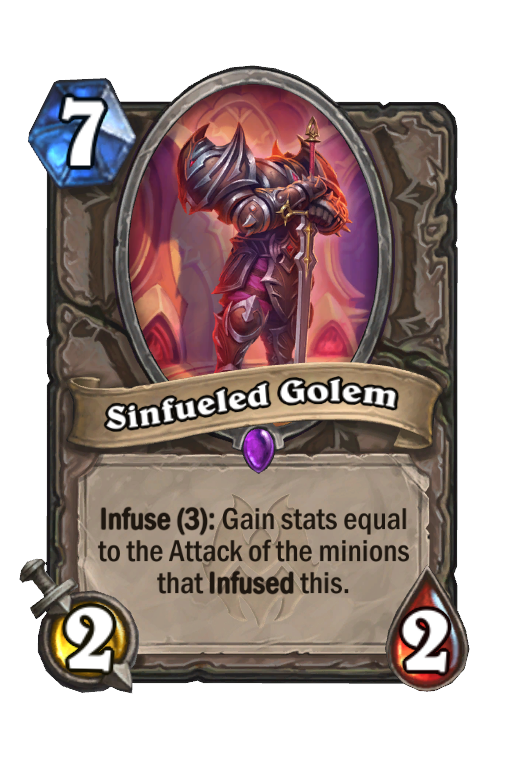 Sinfueled Golem Hearthstone kártya