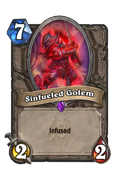 Sinfueled Golem Hearthstone kártya