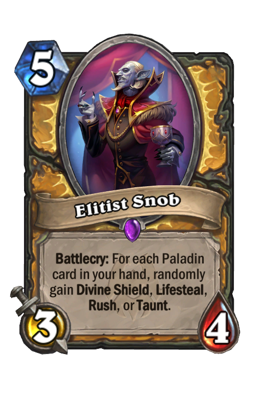 Elitist Snob Hearthstone kártya