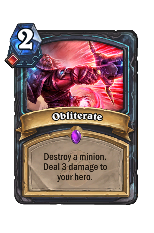 Obliterate Hearthstone kártya