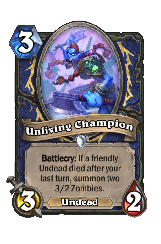 Unliving Champion Hearthstone kártya