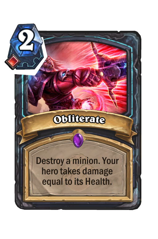 Obliterate Hearthstone kártya