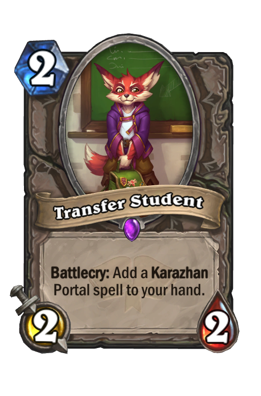 Transfer Student Hearthstone kártya