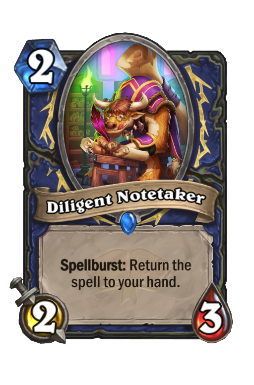 Diligent Notetaker Hearthstone kártya