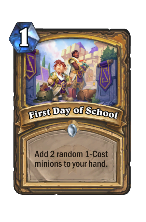 First Day of School Hearthstone kártya