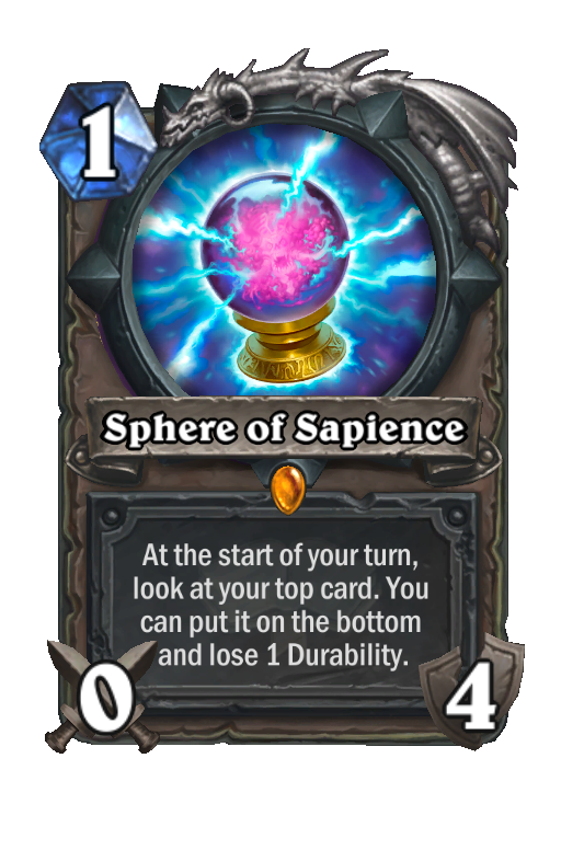 Sphere of Sapience Hearthstone kártya