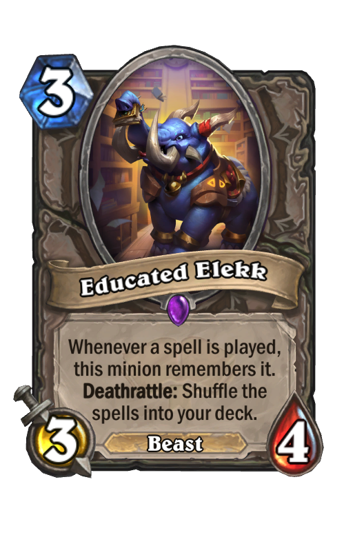 Educated Elekk Hearthstone kártya