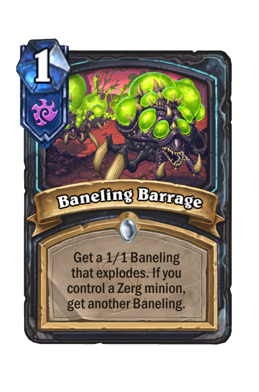 Baneling Barrage Hearthstone kártya