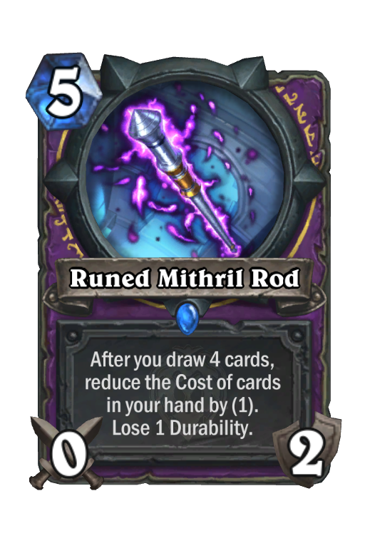 Runed Mithril Rod Hearthstone kártya