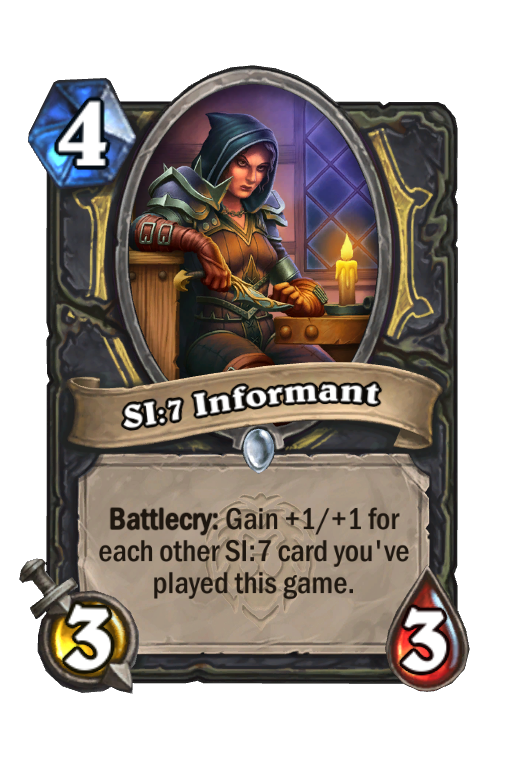 SI:7 Informant Hearthstone kártya