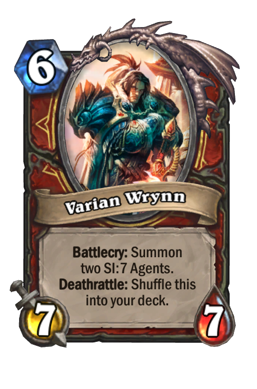 Varian Wrynn Hearthstone kártya