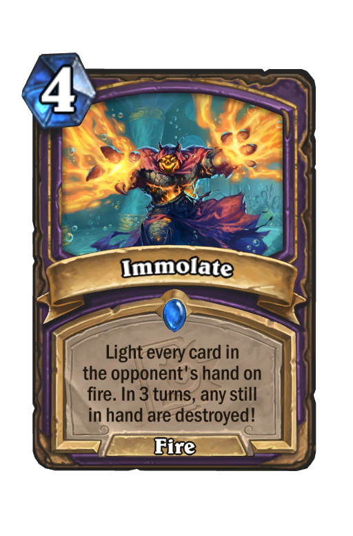Immolate Hearthstone kártya