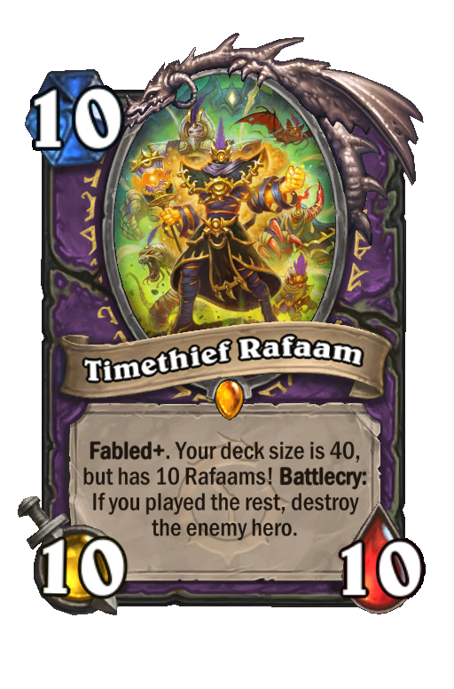 Timethief Rafaam Hearthstone kártya