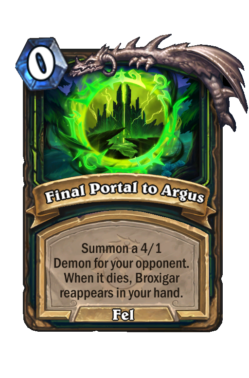 Final Portal to Argus Hearthstone kártya