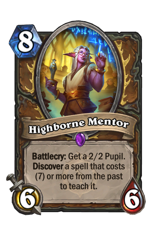 Highborne Mentor Hearthstone kártya