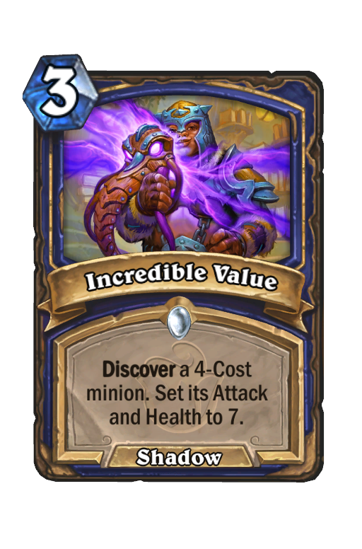 Incredible Value Hearthstone kártya