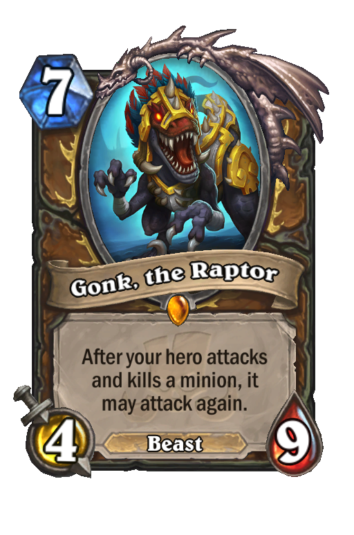 Gonk, the Raptor Hearthstone kártya