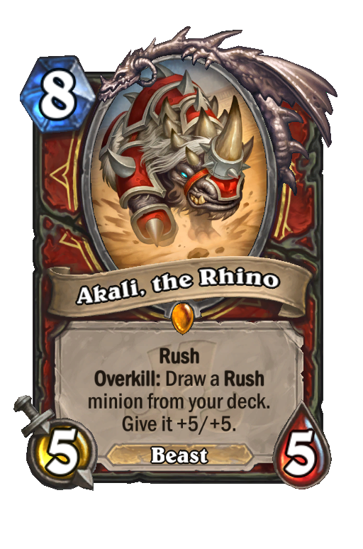 Akali, the Rhino Hearthstone kártya