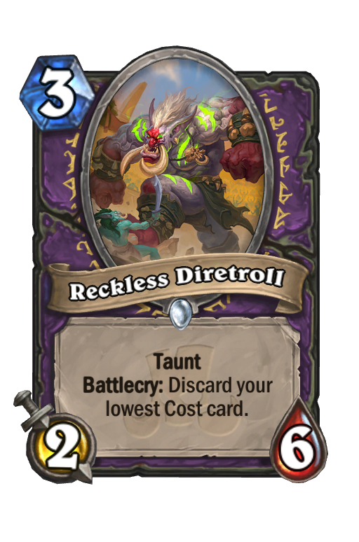 Reckless Diretroll Hearthstone kártya