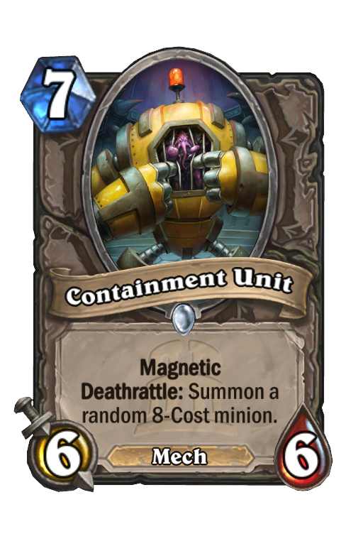 Containment Unit Hearthstone kártya