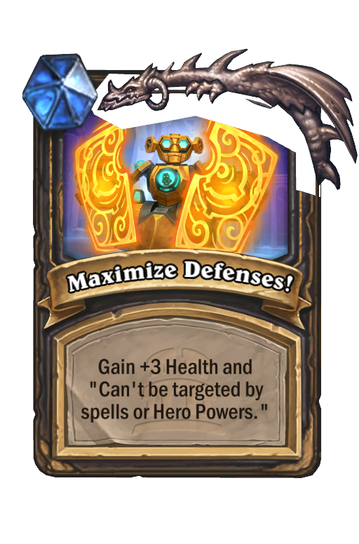 Maximize Defenses! Hearthstone kártya