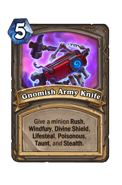 Gnomish Army Knife Hearthstone kártya