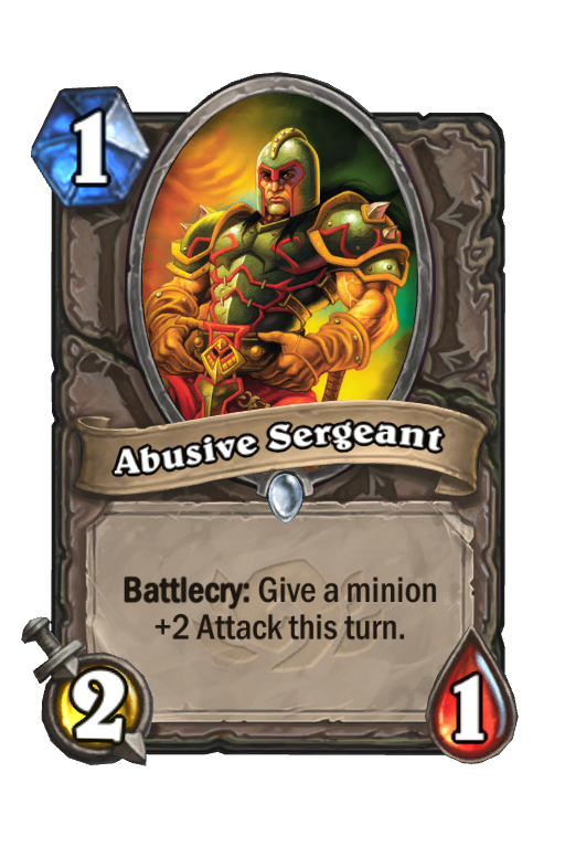 Abusive Sergeant Hearthstone kártya