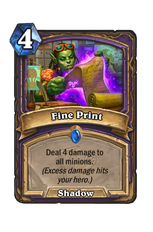 Fine Print Hearthstone kártya
