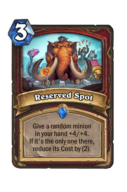 Reserved Spot Hearthstone kártya
