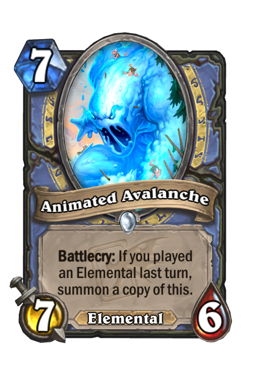 Animated Avalanche Hearthstone kártya