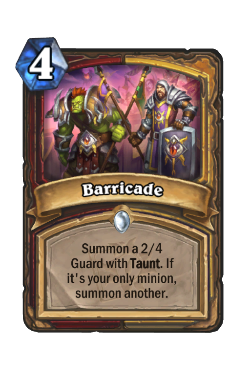 Barricade Hearthstone kártya